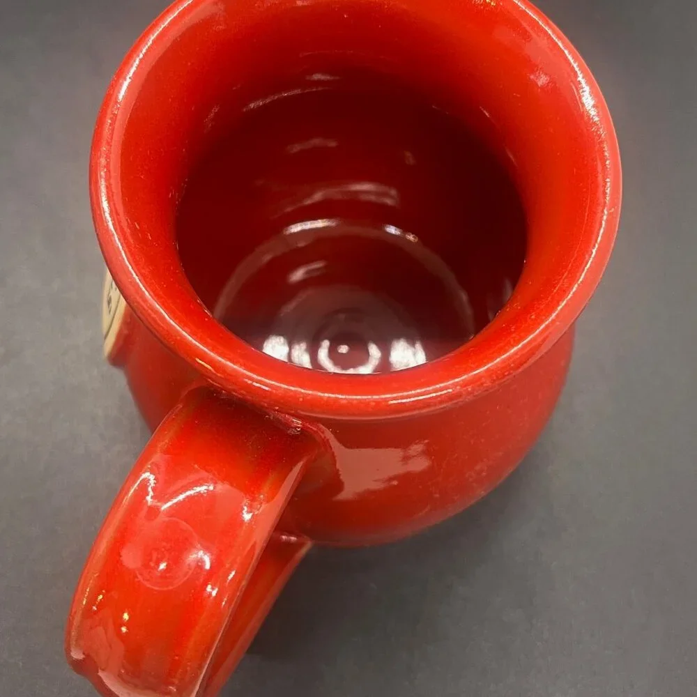 Deneen Pottery Made‎ in USA Coffee Mug COLORADO TRAILS GUEST RANCH Red GUC